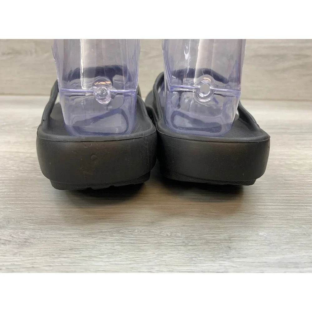 OOFOS OOlala Black Recovery Thong Sandals Women's 7 EU 38 Comfort Flip Flops